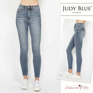 Judy Blue High Rise Tummy Control Contrast Wash Stretchy Skinny Denim Jeans